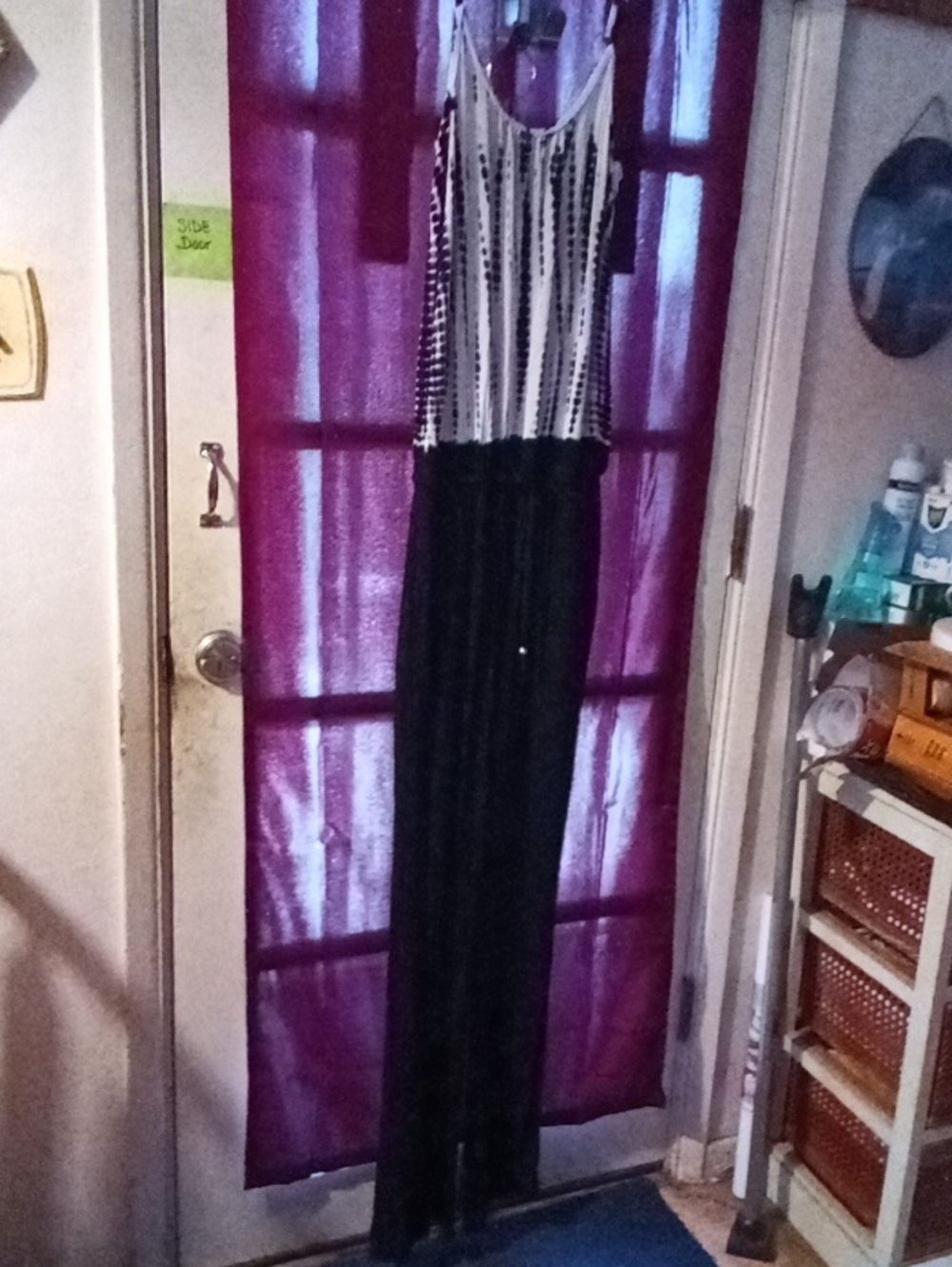 Women's VENUS Black and White Striped Tank Maxi Jumpsuit